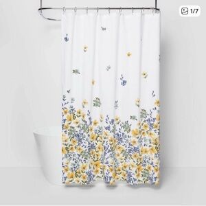 Threshold Floral Shower Curtain - White, Yellow, and Blue